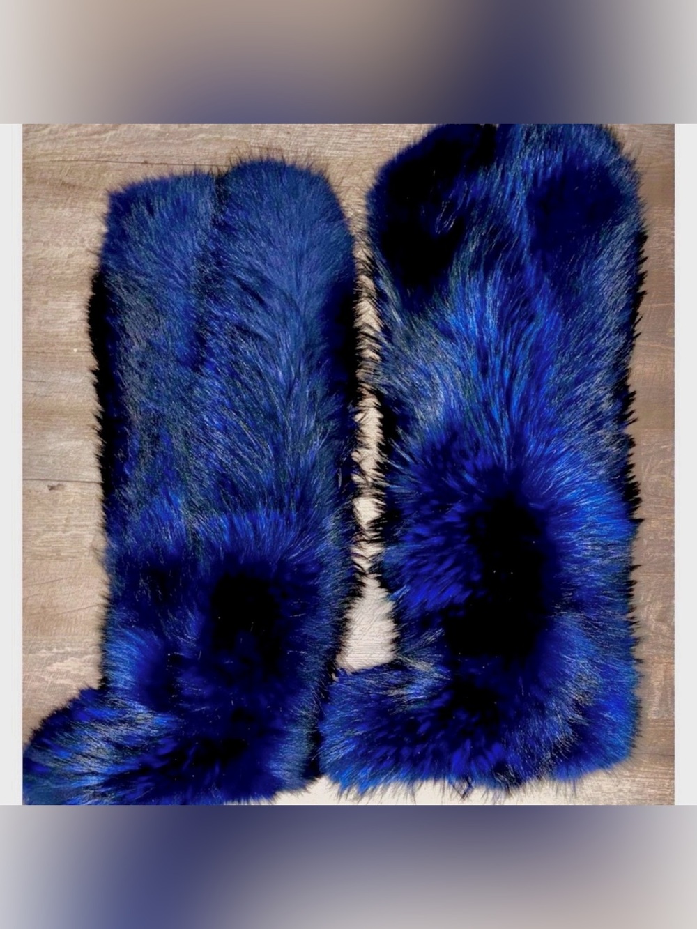 💙🖤💜 Thigh High REAL Fur Boots – Ultra Soft, One of a Kind Statement Piece - 8